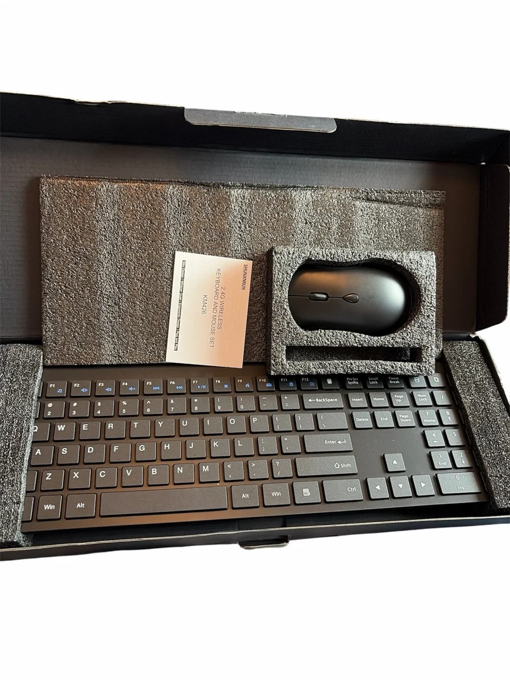 Wireless Black Keyboard and Mouse Combo - Slim Design